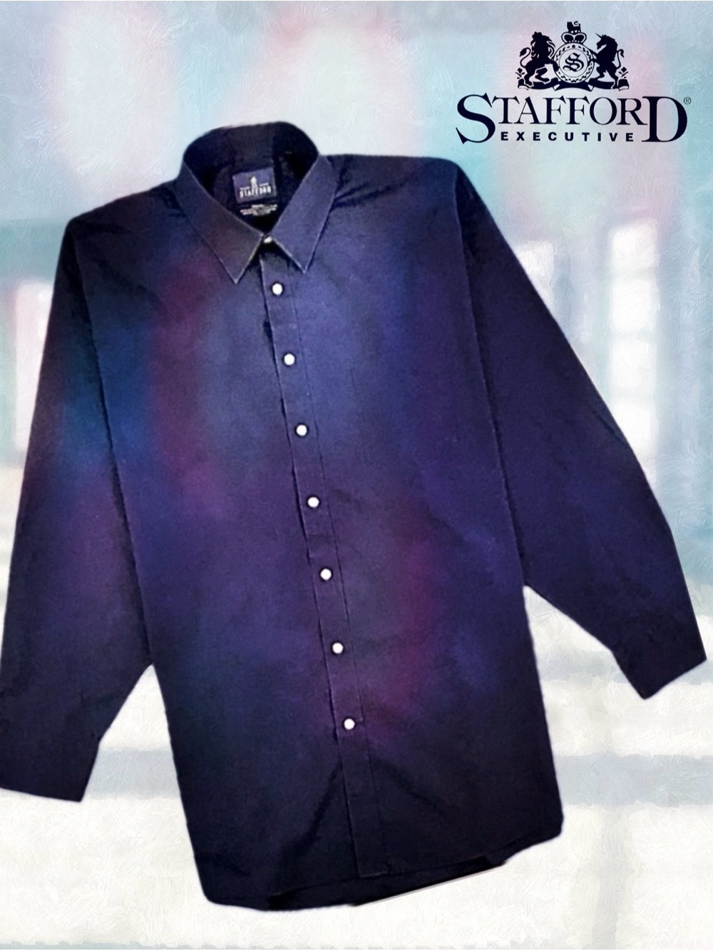 Stafford Mens Navy Blue Travel Performance
Súper Shirt